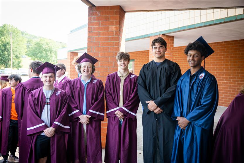 Students participate in a senior walk